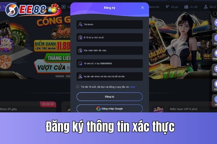 EE88 chính sách bảo mật về nghĩa vụ đăng ký thông tin xác thực