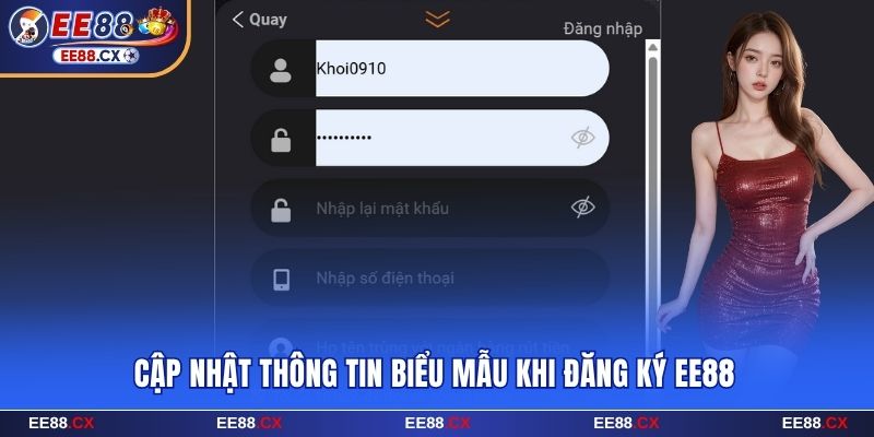 Cập nhật thông tin biểu mẫu khi đăng ký EE88