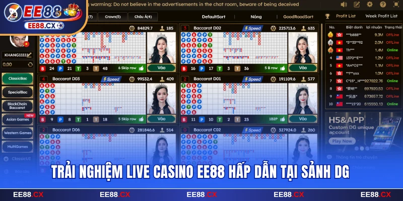 Live Casino EE88 - Trải Nghiệm Bùng Nổ Cùng Dealer Cực Xinh 7 Trải nghiệm cuốn hút tại sảnh DG Thái Lan